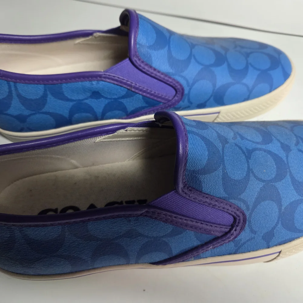 Coach Vibrant Blue and Purple Men's Loafers - Picture 2 of 2